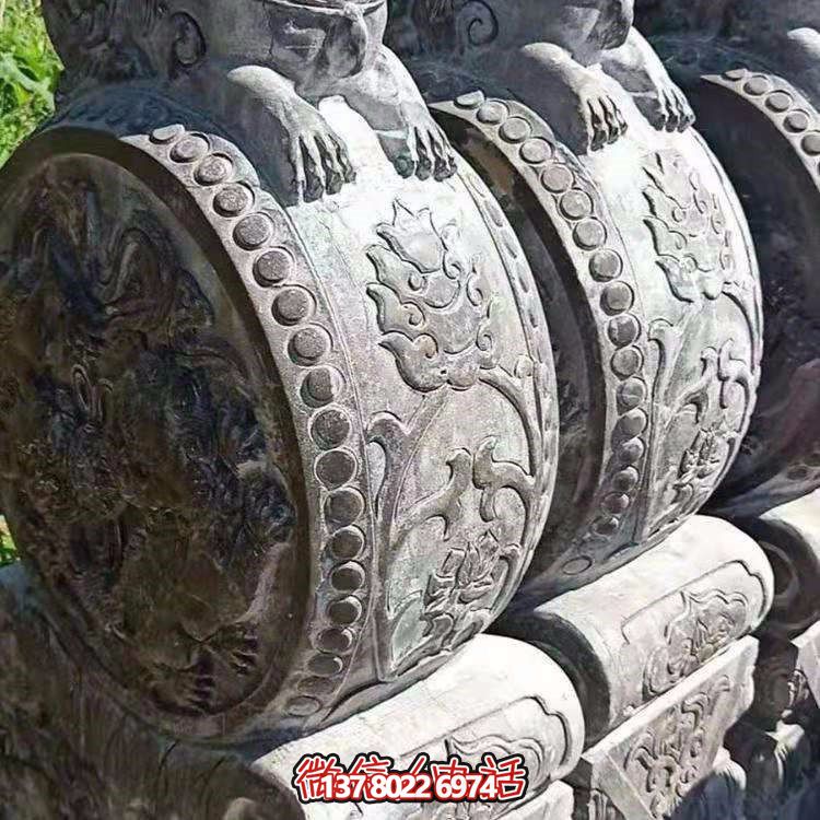 精美仿古大理石浮雕石雕鼓抱门墩雕塑