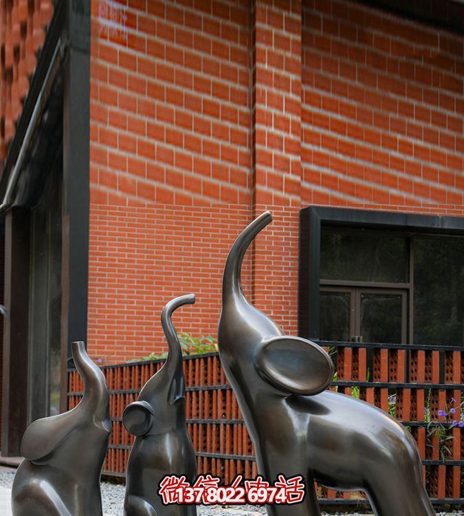 高端玻璃钢摆件仿铜抽象大象，给你带来美好生活