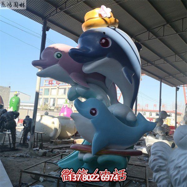 创意玻璃钢园林摆放动物公仔雕塑