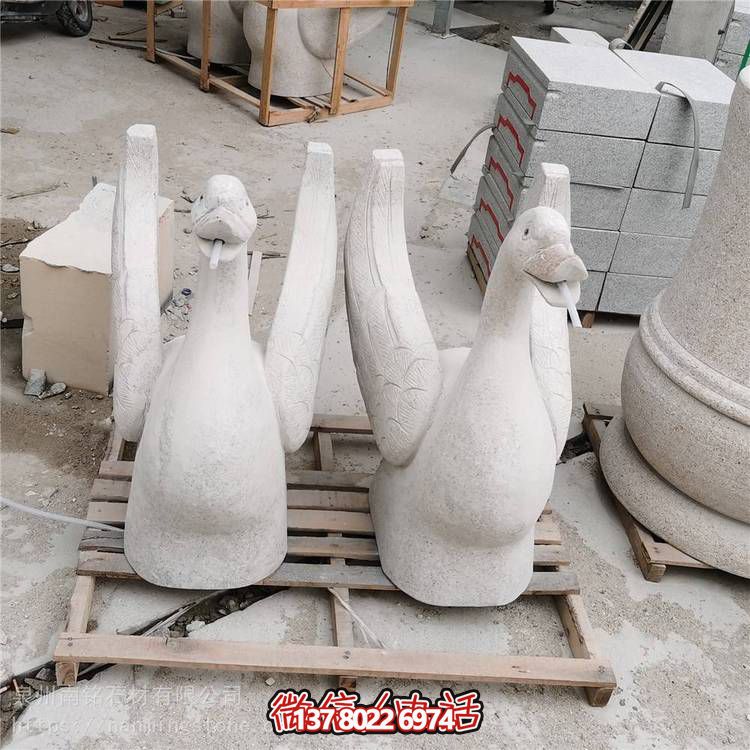 瑰丽大理石天鹅雕塑摆件