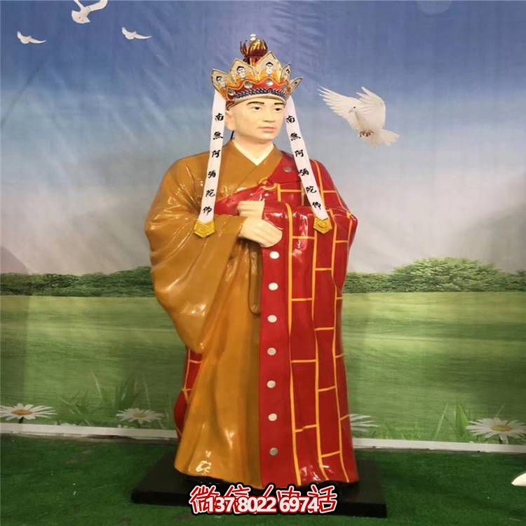 玻璃钢雕塑唐僧人物，给公园户外景观增色
