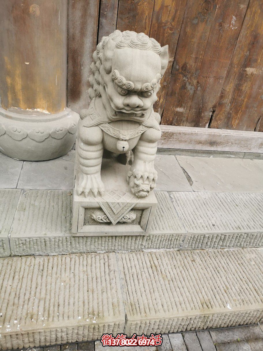大理石石雕狮子雕塑，完美装点庭院门口