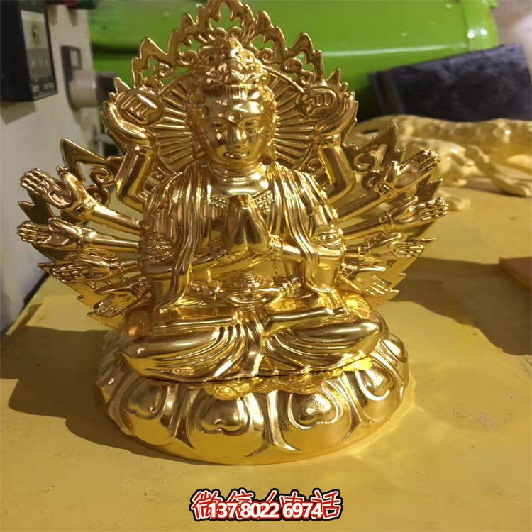 玻璃钢贴金佛像雕塑家居摆件