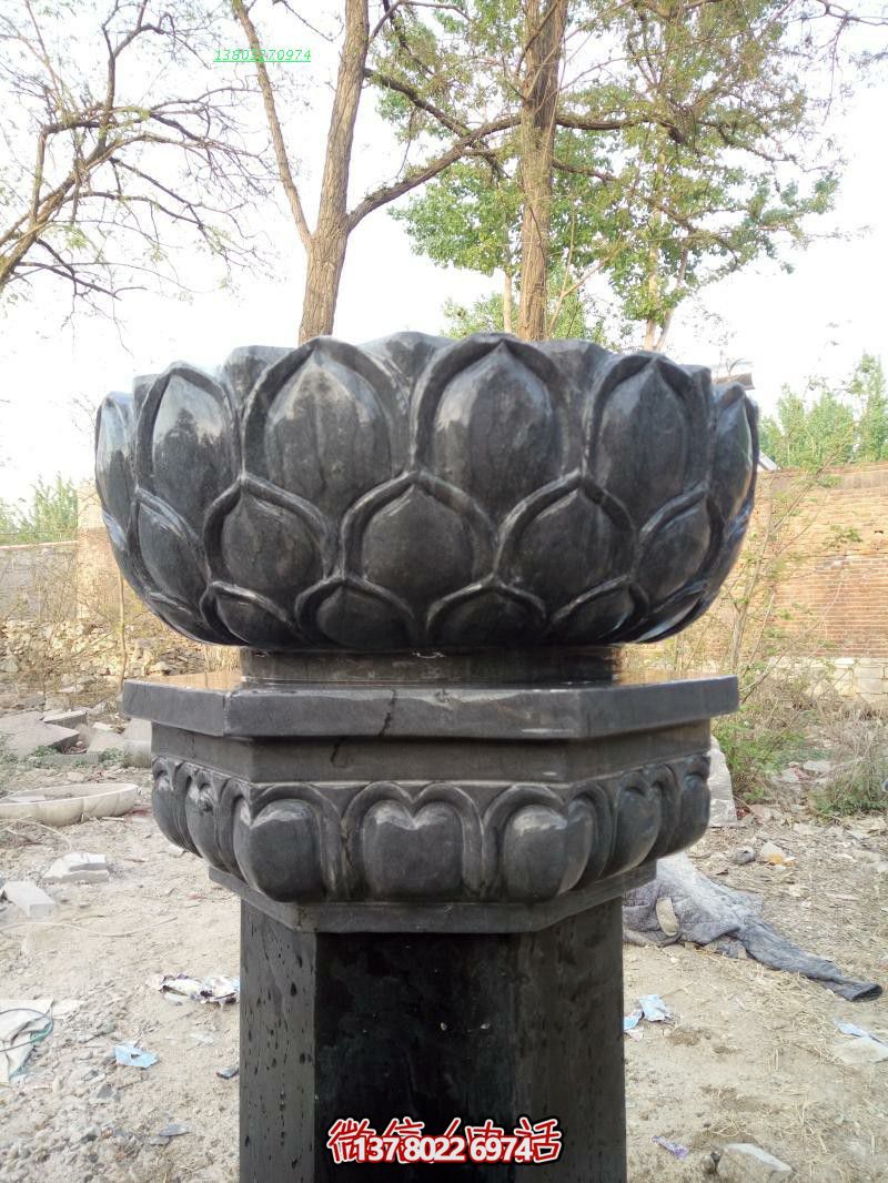 大型仿真莲花青石石雕出食台雕塑 大型仿真莲花青石石雕出食台雕塑