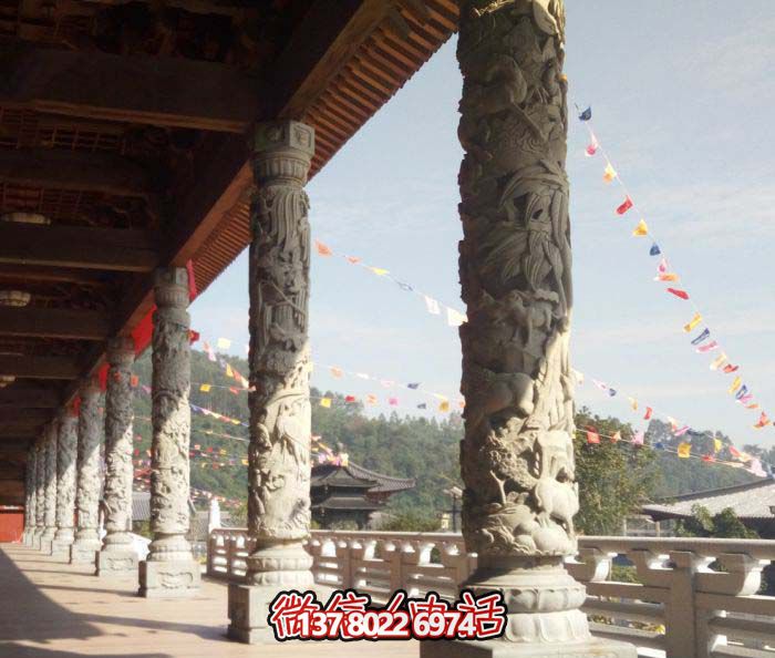 传承古典艺术，精美石雕龙柱汉白玉浮雕