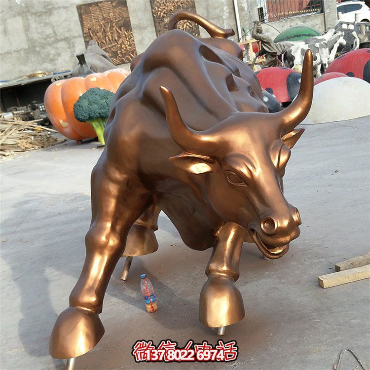 大型仿铜牛雕塑景观地标户外摆件