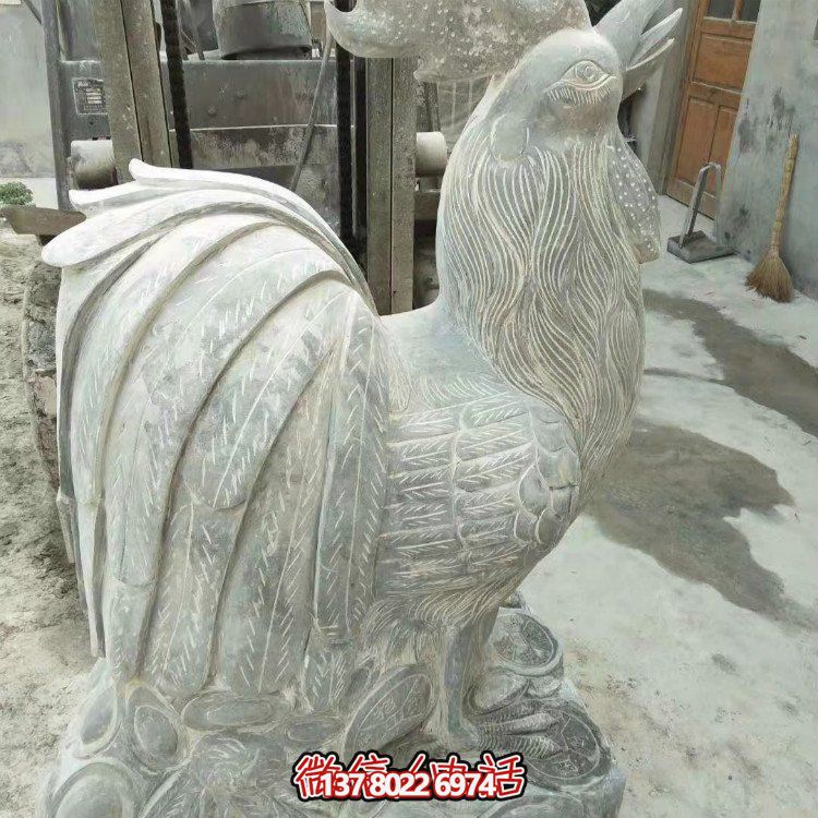 大理石雕刻公鸡雕塑