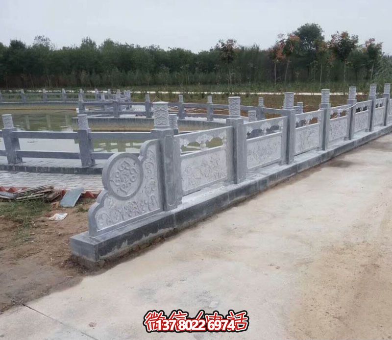 精美青石人工湖花园防护栏杆 精美青石人工湖花园防护栏杆
