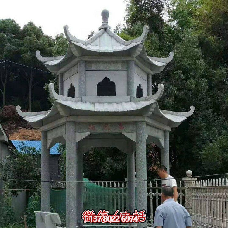 大型石雕凉亭，精美的室外装饰