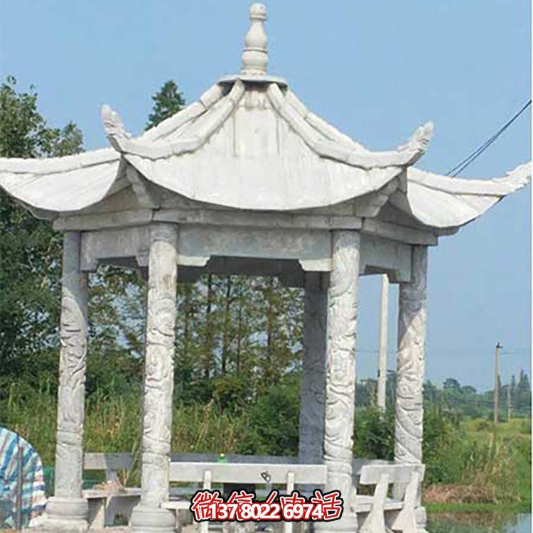 大型石雕浮雕景观园林凉亭