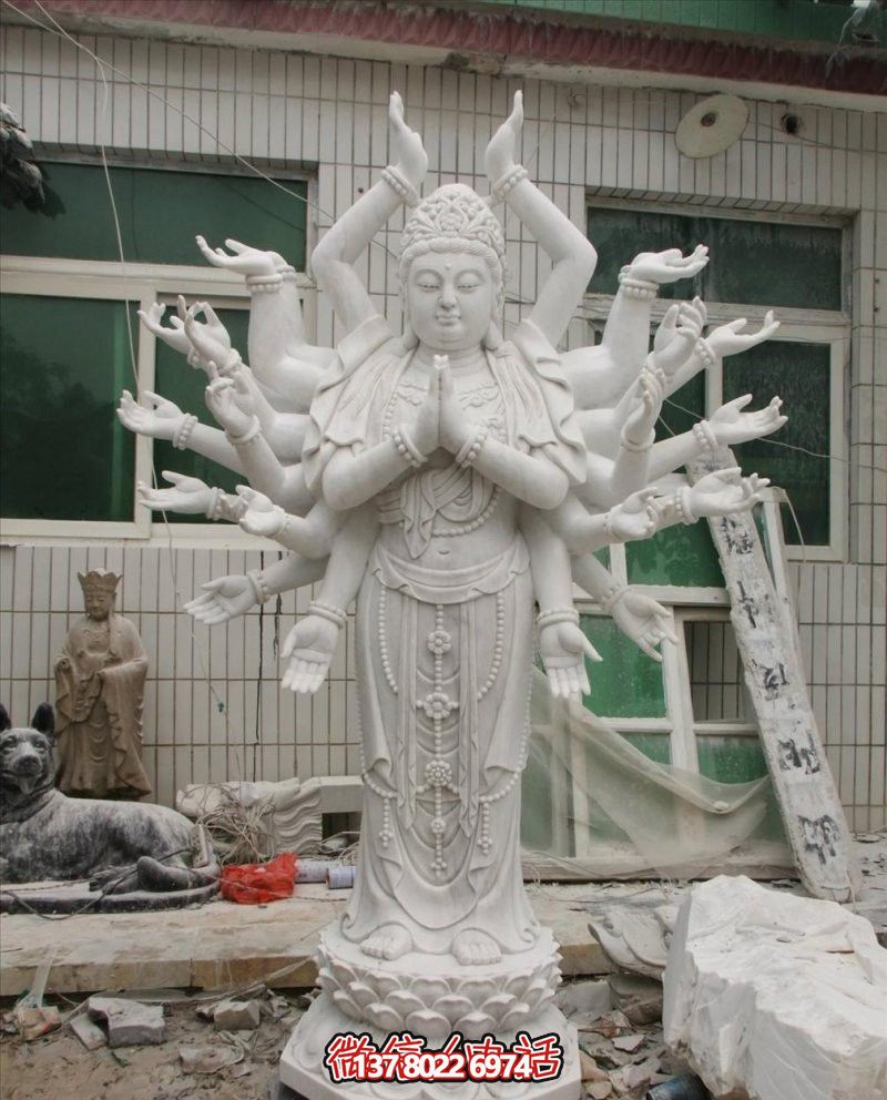 神圣祈祷——汉白玉千手观音石雕雕塑 神圣祈祷——汉白玉千手观音石雕雕塑