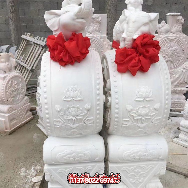 白玉抱鼓大型石雕门口庭院装饰品