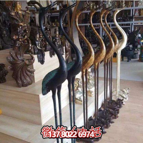 精美铜雕摆件，装饰园林景区的丹顶鹤雕塑