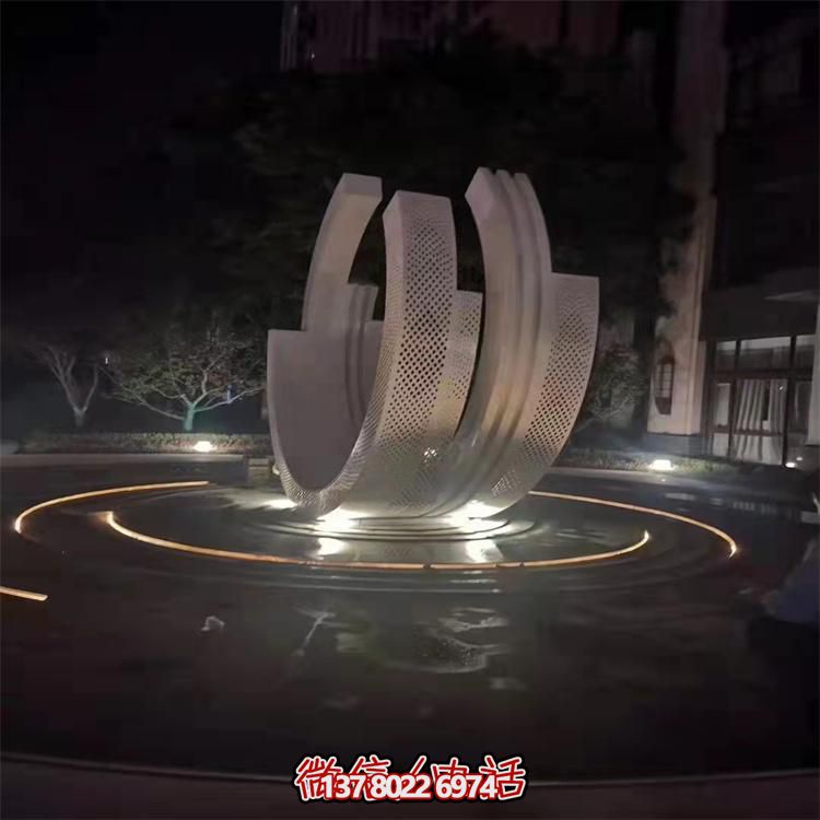 不锈钢喷泉雕塑装饰摆件，点缀售楼小区的美丽
