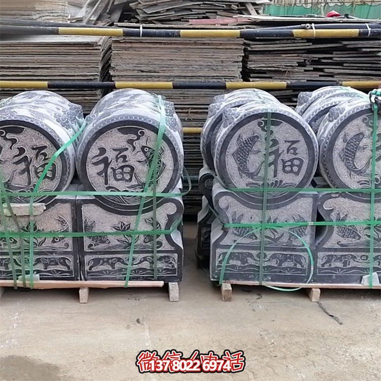 青石仿古门墩庭院抱石雕鼓