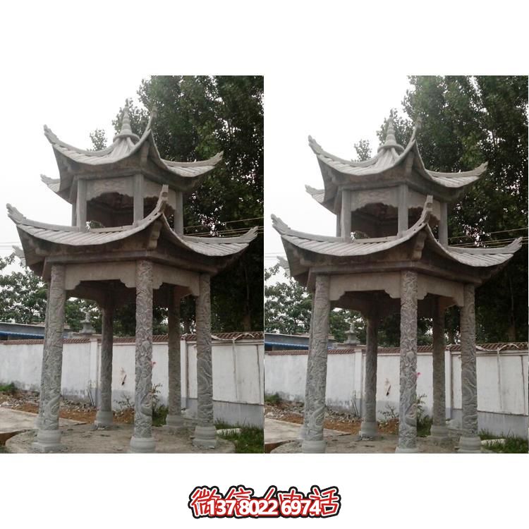 双层凉亭大理石石雕雕塑