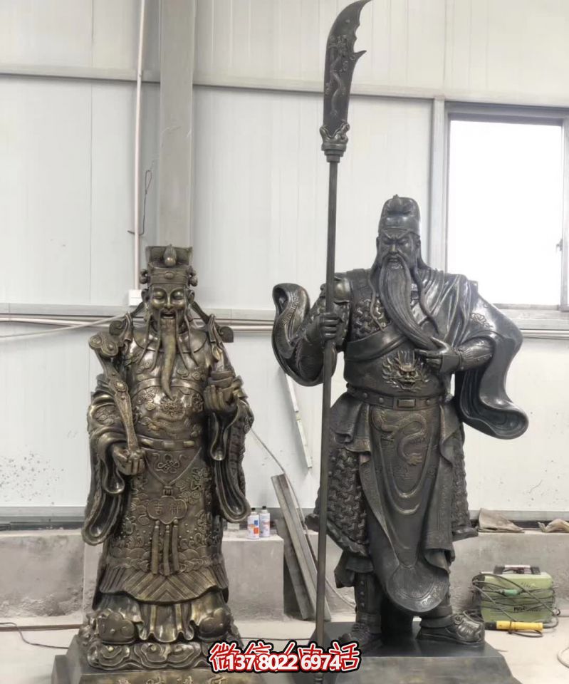 户外大型仿铜关公雕塑景观 户外大型仿铜关公雕塑景观