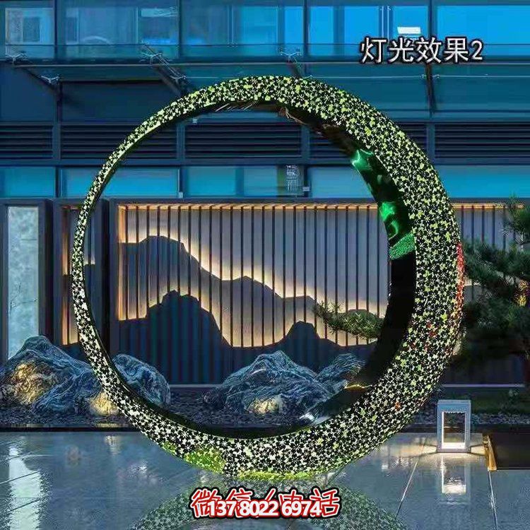 不锈钢灯光圆环，营造月亮美景