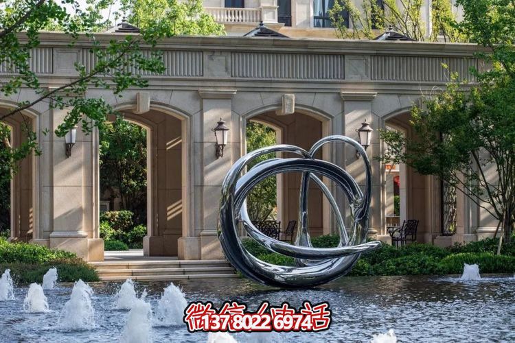 创意不锈钢抽象艺术景观雕塑摆件，点缀小区水池