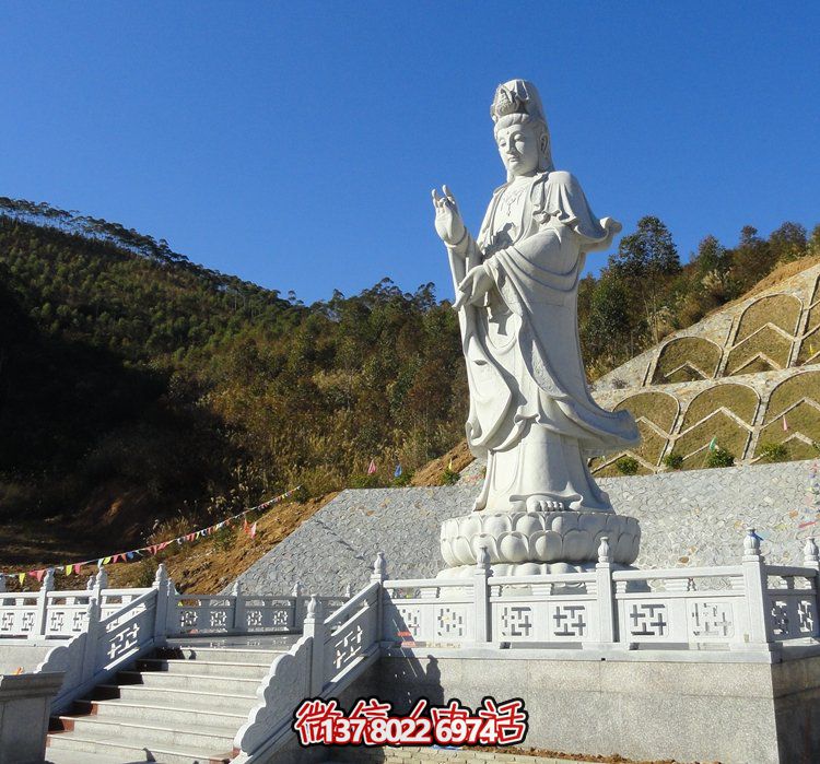 大理石观音浮雕滴水景区装饰雕像——美化景区的利器