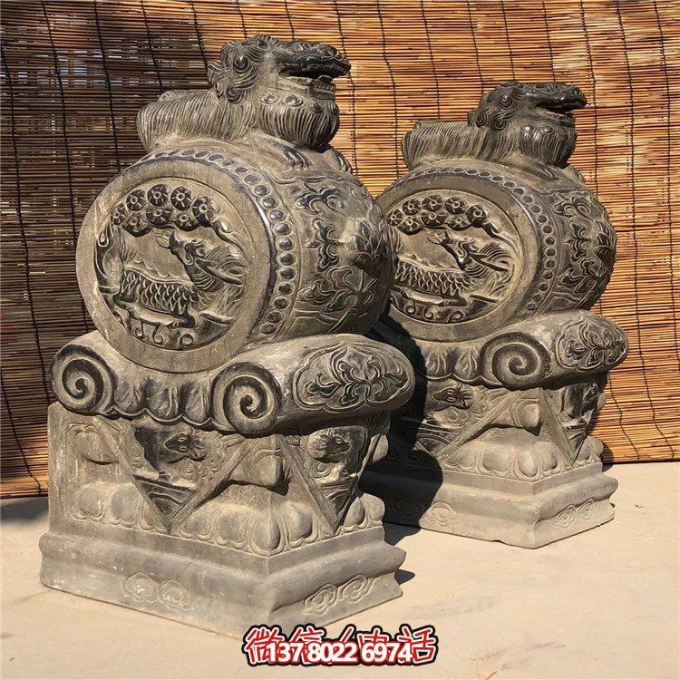 仿古石门墩，精致唯美