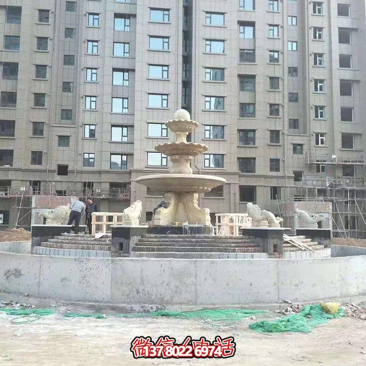 欧式黄锈岩系列层流喷泉雕塑