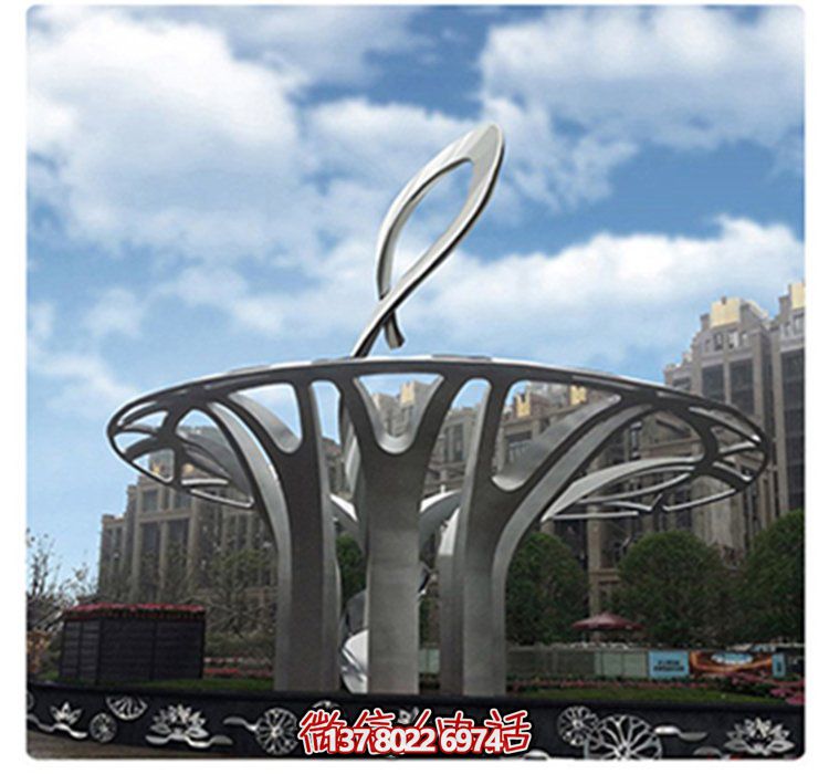 大型不锈钢户外抽象景观摆件