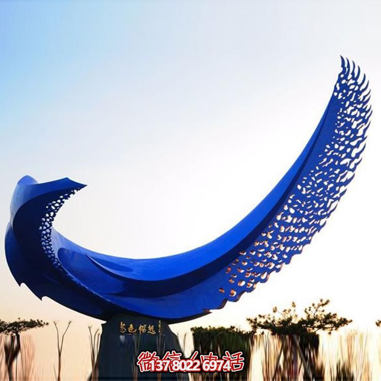 不锈钢雕塑装置，缤纷绿化带景观