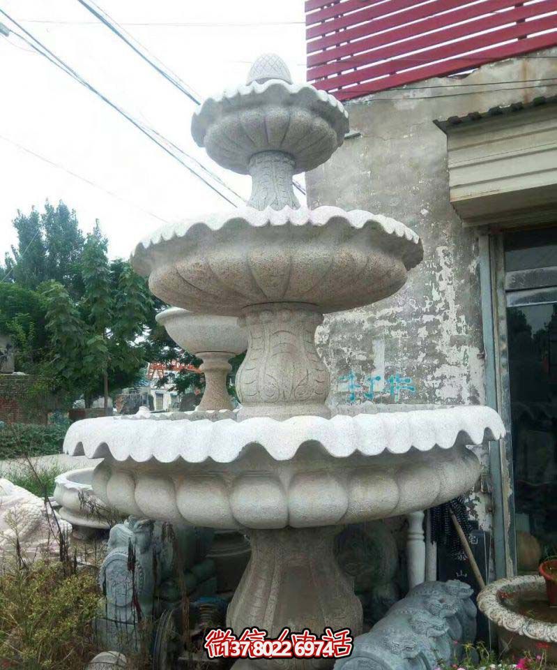 精美多层石雕景观喷泉，打造完美公园