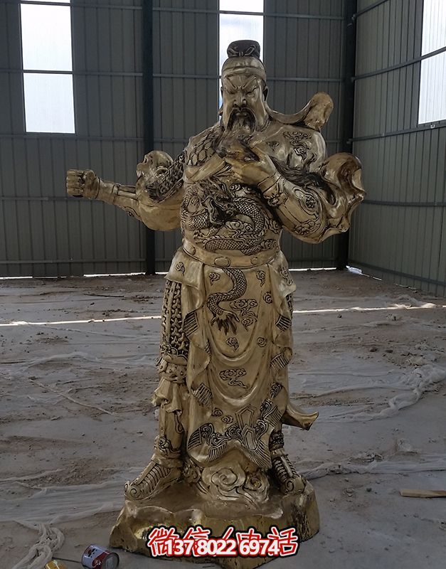 开业大吉，关公佛像黄铜雕塑，招财进宝