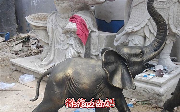 装饰品仿铜大象雕塑玻璃钢园林景观 装饰品仿铜大象雕塑玻璃钢园林景观