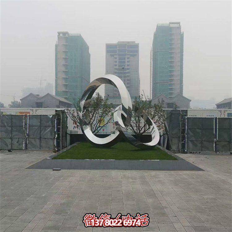 不锈钢几何园林摆件圆环