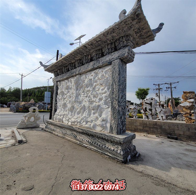 大型户外青石园林景观浮雕壁画影壁雕塑