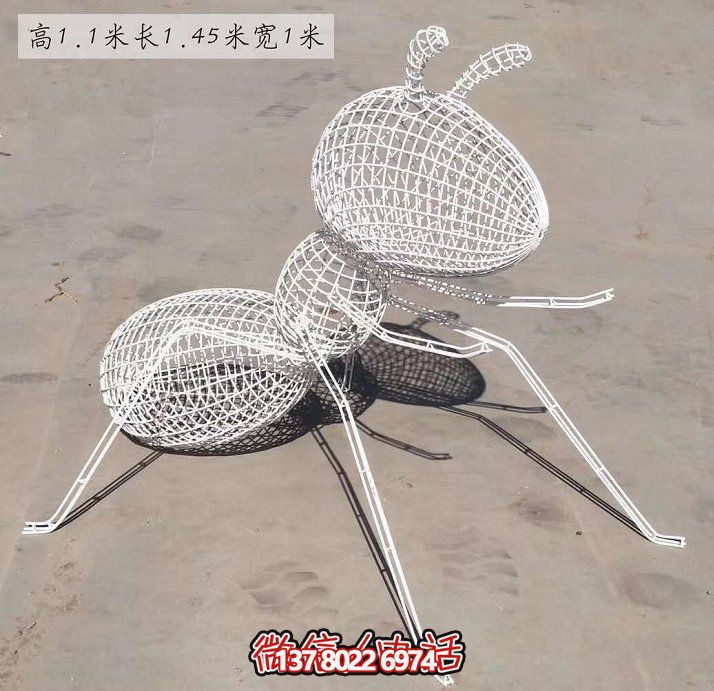 不锈钢网格照明蚂蚁雕塑，点亮大型园林景观