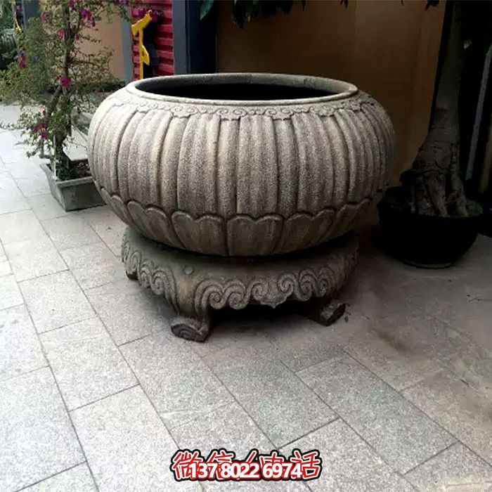 经典古典仿古石雕庭院门口花盆雕塑 经典古典仿古石雕庭院门口花盆雕塑
