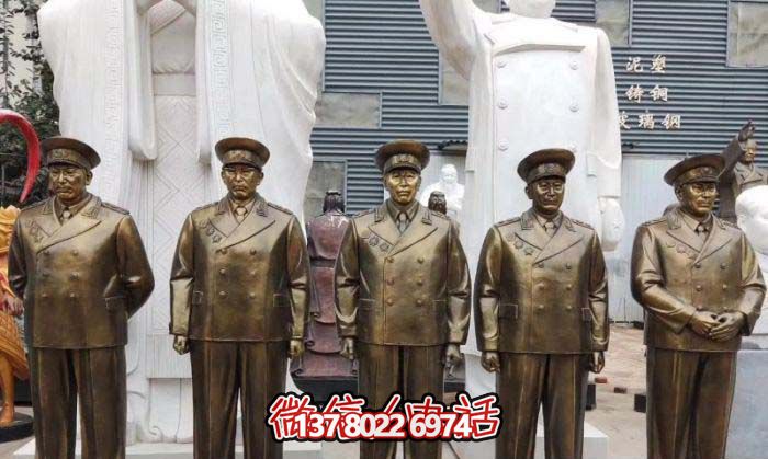 不锈钢仿铜雕塑十大元帅雕像，精彩绽放在广场