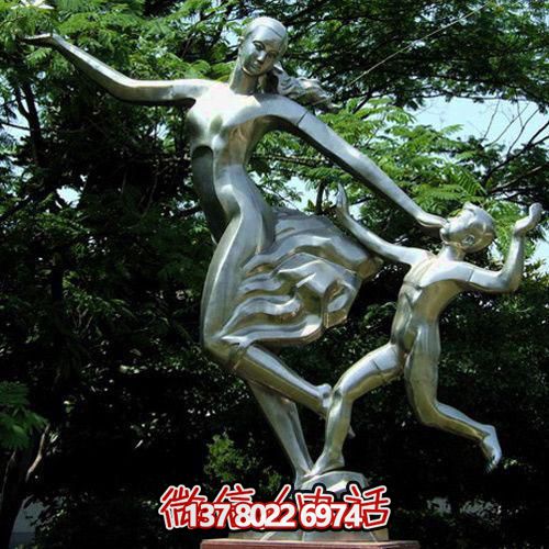 室外不锈钢抽象母子摆件园林景观装饰