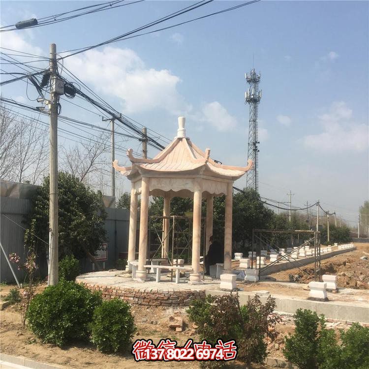 多功能户外园林景观大理石石雕凉亭雕塑