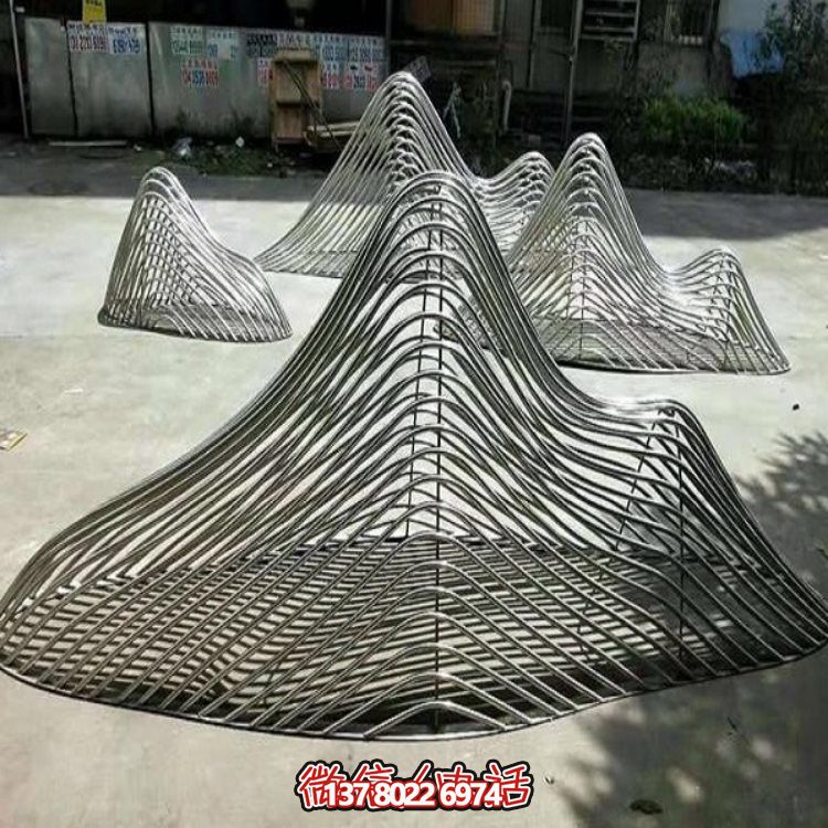 不锈钢镂空户外景区水景摆件假山雕塑