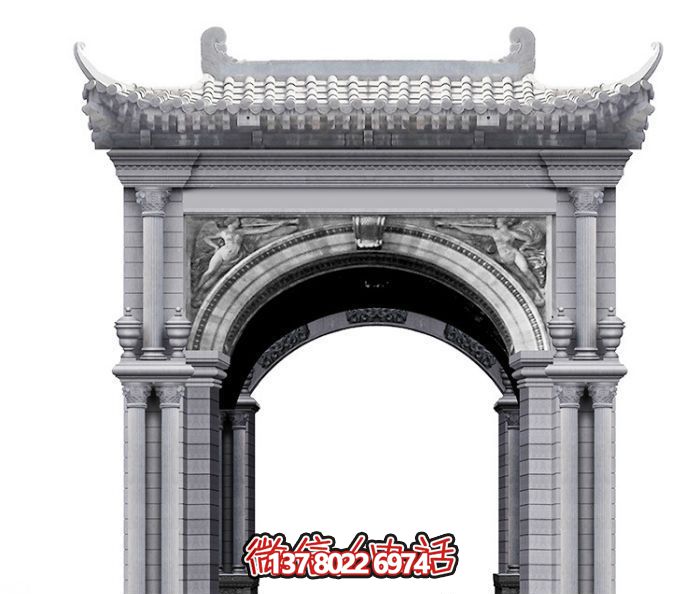 欧式中式创意青石牌坊门楼雕塑 欧式中式创意青石牌坊门楼雕塑