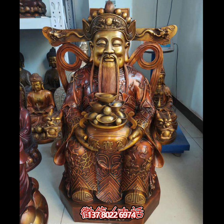 家用纯铜锻造财神爷雕塑——财源滚滚，祝福财运永久