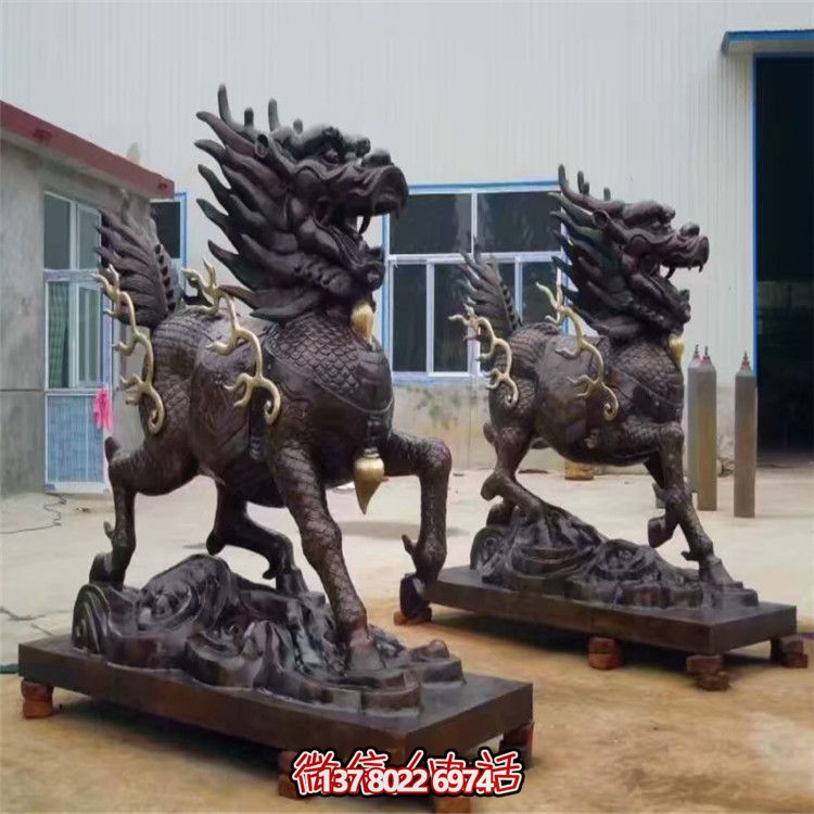 山水之艺，大型铜雕麒麟神雕塑