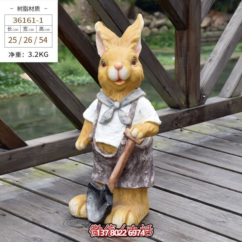 只呆萌卡通树脂兔子雕塑 只呆萌卡通树脂兔子雕塑