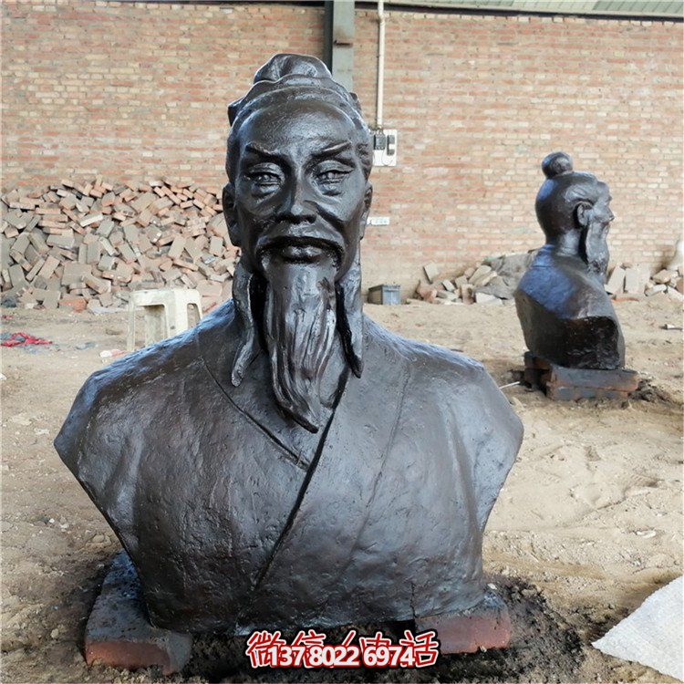 古代名人胸像铜雕塑