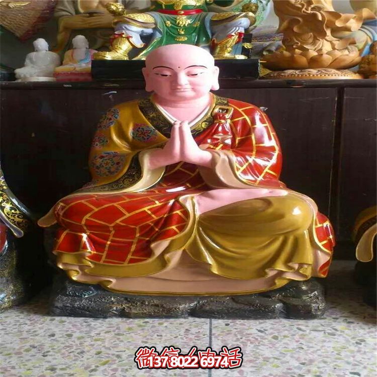 古典寺庙玻璃钢彩绘十八罗汉雕塑 古典寺庙玻璃钢彩绘十八罗汉雕塑