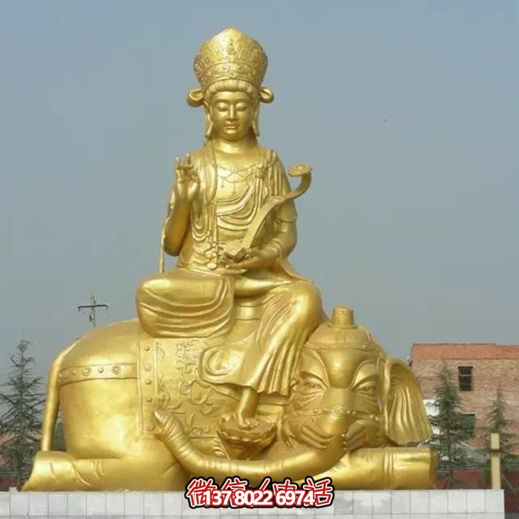 玻璃钢雕塑文姝普贤，精致烤漆喷金大型景点装饰