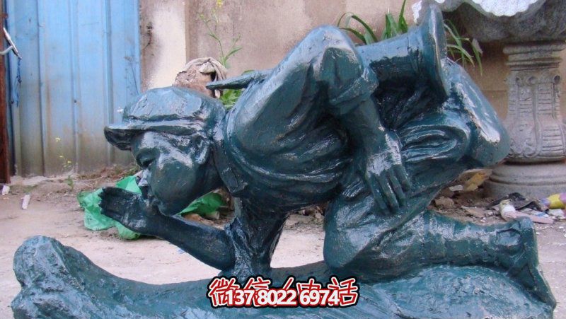 纪念红军历史铜雕红军小冲锋号雕塑