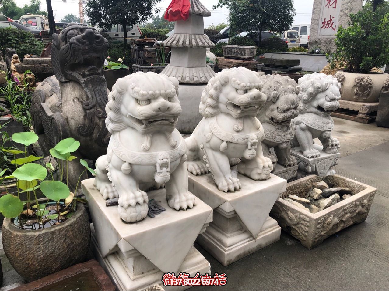 精美狮子雕塑，企业招财纳福
