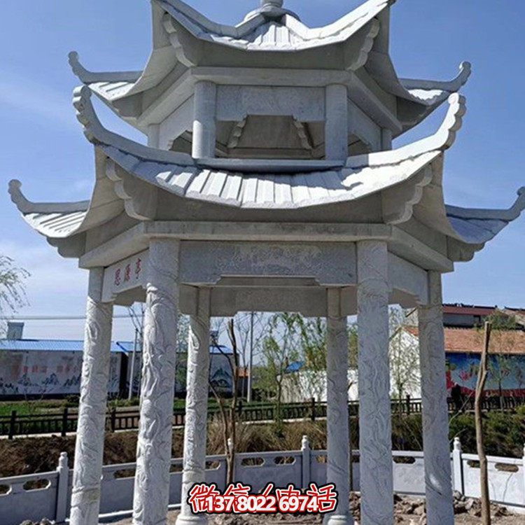 精美大理石石雕凉亭，打造完美的户外园林景观