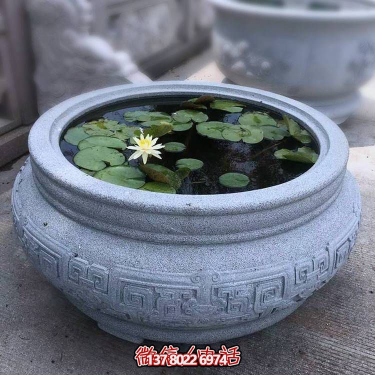 仿古大理石石雕鱼缸，用艺术装点你的生活